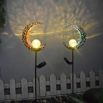 1 бр. led слънчева светлина външни непромокаеми лунните страхотна градина светлини Соларни лампи за пътеки, Озеленяване украса на двора венец