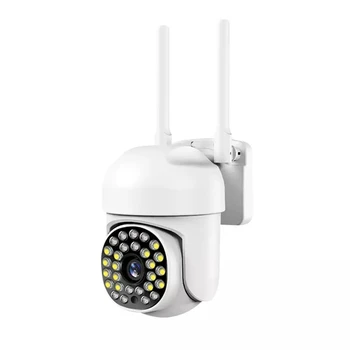 1 комплект от камери за сигурност с точечными лампи от цветно нощно виждане, подключаемая жичен камера за наблюдение на белия цвят