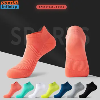 1 Чифт мъжки женски чорапи за джогинг, памучни, меки дишащи спортни чорапи за конна езда, колоездене, баскетбол, нескользящие къси чорапи с дълбоко деколте на щиколотке