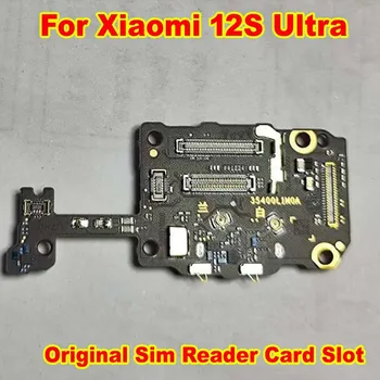 100% Оригинално Работно Устройство за четене на SIM-карти Слот за заплати на Притежателя на Гнездото Тава за Микрофон, Жак за микрофон Гъвкав кабел за Xiaomi 12S Ultra