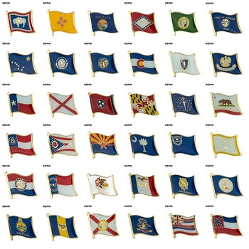 10шт голямо Laple флаг, пин брошка икона игли Мисисипи Хавай, Северна Дакота, щата Флорида Филаделфия-Канзас Вирджиния, Оклахома