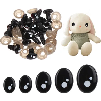20/40 бр 7-12 мм Пластмасови, овални защитни очи Черни плюшени аксесоари за кукли Кукла, занаяти, за бялото мече, Кукла, домашен любимец Детски играчки със собствените си ръце
