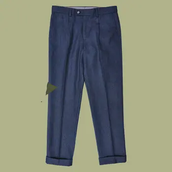 2023, пролетно-есенни мъжки панталони в бизнес английски стил, ежедневни дълги вълнени мъжки панталони с копчета, директен бизнес костюм Y342