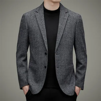2023, пролетта на нов костюм, мъжки костюм в корейски стил, бизнес ежедневието на обикновен западен палто с косъм, козината Benxi, мъжки дрехи