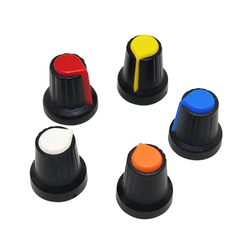 5 бр. капачки за писалки AG2, 6 мм, червено/синьо/зелено/бяло/жълто/оранжево, ръкохватка с оребрена дръжка, контрол на звука, Потенциометър WH148, химикалки