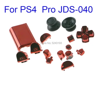 50 комплекти Хромированных бутони Комплект L1, R1, L2, R2 Смяна на покриване джойстик за PS4 Pro контролер за PS4 4.0 Комплект бутони JDS 040 040 JDM