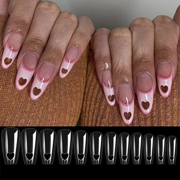 504 бр. Модни перфорирани сърца изкуствени режийни ноктите Невероятни проекти за изграждане на нокти