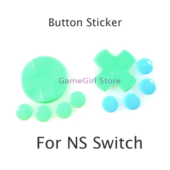 6 комплекта за NS Nintendos Switch Joycon Ръкохватка за палеца, джойстик, аналогови шапки, D-Pad, кръстосана бутон, цветен стикер