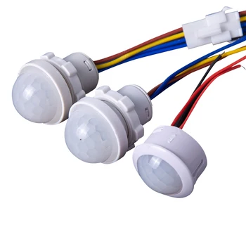AC110-240V Автоматичен Сензор за включване на светлината LED Инфрачервен PIR Сензор за детекция на движение Мини led Чувствителен лека нощ на закрито и на открито