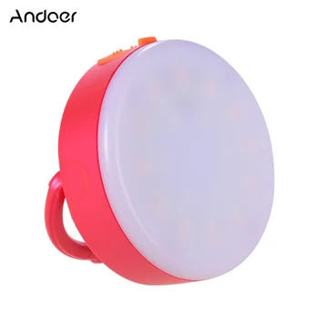 Andoer LY-02 Мини RGB Led Лампа за Снимане с Заполняющим Светлина, Преносим Многофункционален Сверхяркий 3200 K 6500 K, Вградена Батерия, Червен