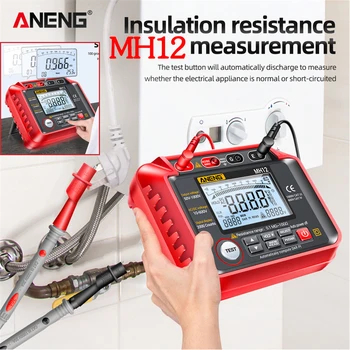 ANENG MH12 Измерване на Съпротивлението на Изолацията на Цифров Мегаомметр Ω AC DC Тестер за Напрежение LCD Мегаомметр Megger Волтметър Инструмент