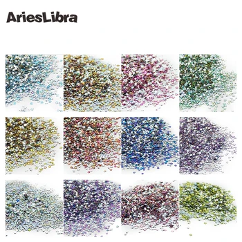 AriesLibra, аксесоари за нокти, кристали, звезда, AB, цвят 500 бр./опаковане., 12 цвята, Пятиконечное декорация за нокти 