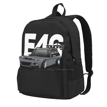 E46 Универсална раница за учениците, училищната чанта за лаптоп, чанта за ентусиасти E46, Любител E46, баварската Тунинг на двигателя, Биммер E46