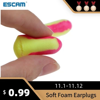 ESCAM 10 двойки за еднократна употреба меки порест каучук беруш за защита на ушите от хъркане по време на сън, без кабели