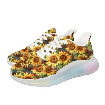 INSTANTARTS Sunflower Yellow Flowers Cure Дамски градинска ежедневни обувки Универсална спортни Обувки, Удобни обувки на въздушна възглавница Чехли