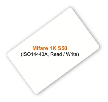 ISO14443A RFID карта ISO PVC с честота 13,56 Mhz (HF), на Чип за MF1S50 за контрол на достъпа, M1 S50