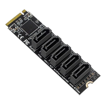 M. 2 NVME PCI-E PCIE X4 X8 X16 до 6 порта SATA 3,0 Адаптер Странично III ASM1166 6 GB/сек. Шасито на сървърен КОМПЮТЪР Разширяване на компютър