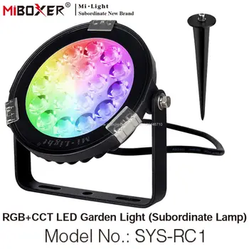 MiBoxer DC24V Водоустойчив IP66 SYS-RC1 9 W RGB + CCT led Градински лампа (Помощна лампа) Външен Лампа 2.4 G Безжично дистанционно управление 