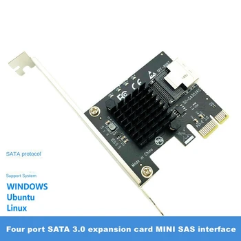 Mini SAS СФФ-8087 4 порта SATA 3 III 3.0 за PCI e PCIe Контролер PCI-e за СФФ 8087 SFF8087 SATA3 Адаптер Такса за разширяване на