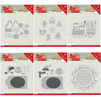 Mmao Crafts Метални щанци за рязане на стомана, Нова Коледна тростниковая шапка, Шаблони за DIY, Хартия за scrapbooking/печати за подпечатване фотокарточек
