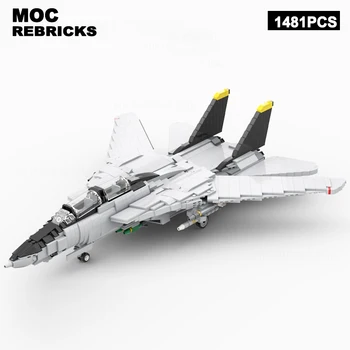 MOC Строителни блокове на F-14 Tomcat Авиационна технология Тухли са подбрани модел Креативни играчки за детски коледни подаръци