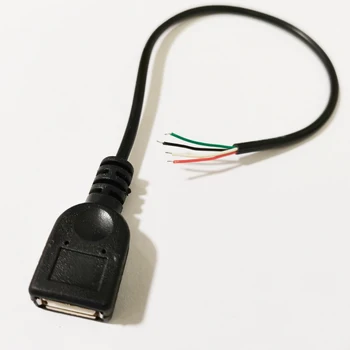 NCHTEK USB 2.0 A Гнездовой 4-Пинов конектор 4-жилен кабел за зареждане на данни, жак кабел DIY, USB-конектор / 1 бр.