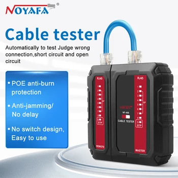 NOYAFA NF-466 Тестер кабелна Мрежа POE Тел Проверка на стартера и Приемник на UTP и STP Тестер Приемственост Кабел Инструмент За Тестване на Кабели