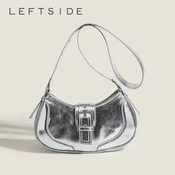 Siliver от Изкуствена кожа, однотонная женствена чанта през рамото си под мишниците, малки Чанти 2023, модни реколта луксозна дамска чанта през рамо