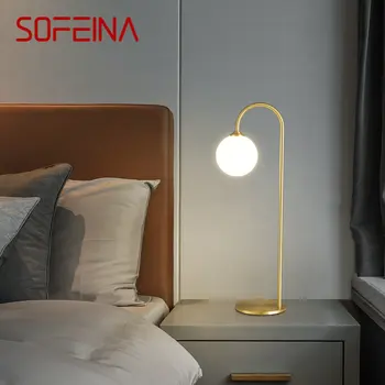 SOFEINA Модерна Латунная настолна лампа LED Златен Мед десктоп декоративно осветление за съвременния дом, кабинет, спалня