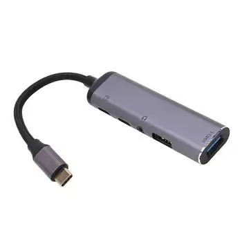 USB C Хъб USB C зарядно устройство 5 в 1, за офис