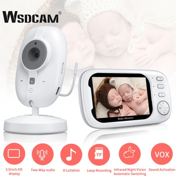 WSDCAM 3,5-инчов LCD безжичен следи бебето 2-Лентов аудио-видеоняня за Нощно Виждане Камера за сигурност 8 Колыбельных