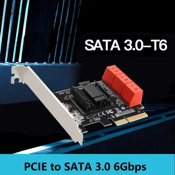 Адаптер, PCIE за SATA 3.0 6 Gbit/s 6 * Карта за разширяване на SATA 3.0