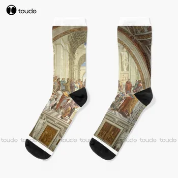 Афинская на италианския художник от епохата на Ренесанса Рафаел. Чорапи Футболни Чорапи за Момичета Коледен подарък за Нова Година на поръчка за жени и Мъже