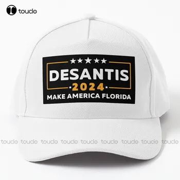 Бейзболна шапка на Рон Десантиса за кампанията на Президента 2024, Шапки за шофьори на камиони, памучни улични прости ежедневни шапки с винтажным козирка Арт