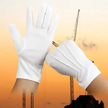 Бели памучни ръкавици, миещи за защита на ръцете, бели памучни ръкавици за мъже и жени, пролет-есен-зима