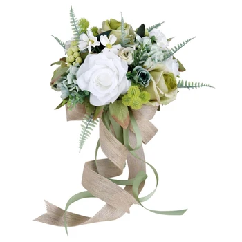 Букет изкуствени цветя за сватба, комбинирано украса за Деня на плащането, Коприна Букет на булката, Булчински букет, Цвете