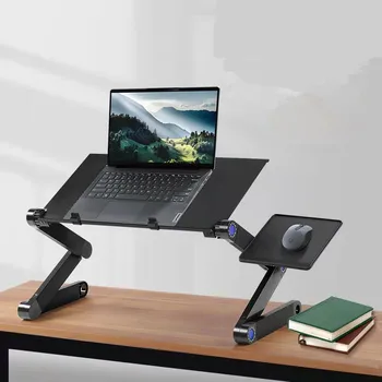 Бюрото за вашия лаптоп, мултифункционална маса за лаптоп-сгъваем компютърна маса със стойка, USB охлаждаща легло, поставка за лаптоп