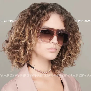 Висококачествени луксозни маркови черни ацетатные дамски слънчеви очила Pilot, мъжки квадратни vintage слънчеви очила Ellipse открито Eyewear UV400