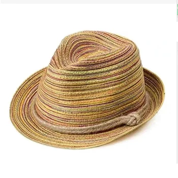 Дамска Сламена шапка впечатлява със своя Бохемски стил, шарени, ръчно плетени, ковбойская шапка-пастирка в западен стил, Дамски летни Плажни Шапки от Слънцето, Casquette шапка дамски