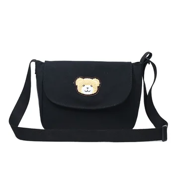 Дамски холщовая чанта през рамо Little Bear Gilrs, чанти през рамо с цип, дамски ежедневни чанта за пазаруване, женски красиви чанти-незабавни посланици