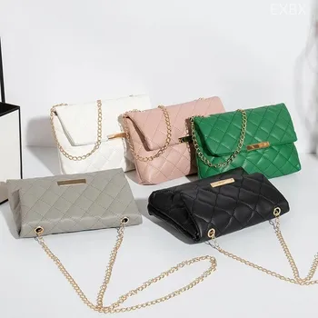 Дамски Чанта през рамо с диамант решетка, женска бродирана малка квадратна чанта, чанта през рамо от изкуствена кожа, чанти и портмонета, калъфи за телефони