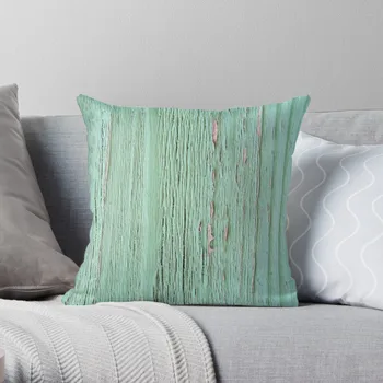 Декоративна възглавница с изтъркан текстура, цвят от мента, выветрившегося дърво, за луксозен диван