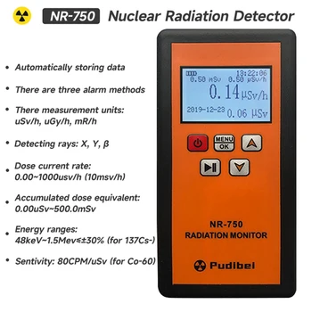 Детектор за ядрена радиация NR-750/850/950, Брояч на Гайгер, Измерване на Радиоактивност, Рентгеновите Лъчи, на структурите и Радиация, β-Радиация, Дозиметър