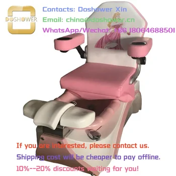 Детски Комплект за маникюр и педикюр с детски педикюрным фотьойл, Маникюр, спа-салон за розово детско педикюрного стол с пеперуда