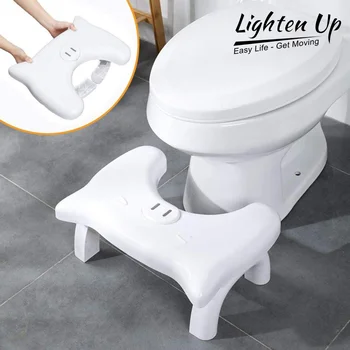 Домашен сгъваема табуретка за сядане, клякане, столче за тоалетна в банята, Компактно столче за коремни преси, Преносими седалка за домашно тоалетна в банята