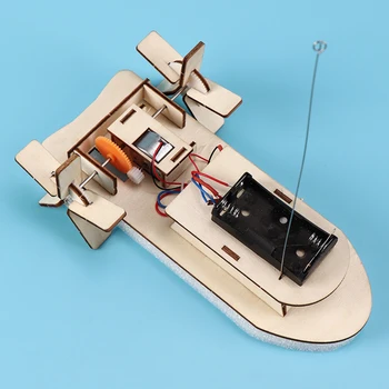 Дървена дистанционно управление на кораб САМ RC Модел на лодка Комплект за студентски образователни играчки Аксесоари