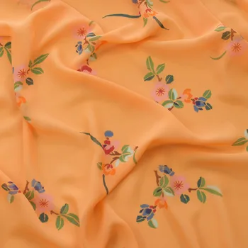 Един метър по-високо качество высоковязкой шифоновой плат с оранжев фон, филтър за модни дрехи, мека кърпа