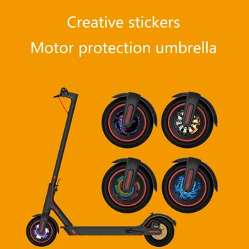 Защитен стикер на предното колело електрически скутер от 2 теми, съвместима с запчастями за мотоциклети M365/1S/Pro2
