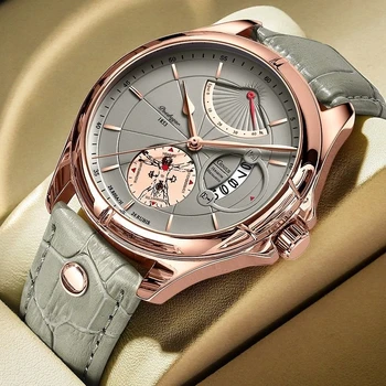 Известна марка Мъжки часовници Модерен топ на луксозни Спортни мъжки ръчен часовник Водоустойчив светещи кожени кварцов часовник с автоматичен дата Мъжки