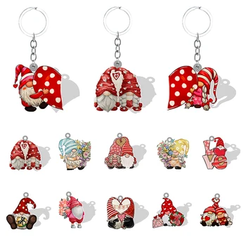 Изображения на Дядо Коледа TAFREE Акрилни ключодържатели за ключове, Нов дизайн, окачване от смола с любов, украса за ключове, подаръци за Деня на бащата QRJ01